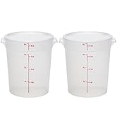 Cambro 4 QT (Quart) BPA-Free Round Food Storage Container with Lid (2 Pack) - Classic Series (Tra...