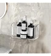FEPTUASE Acrylic Shower Shelves, Clear Wall Mount Shower Organizer, No Drilling Bathroom Shelves,...