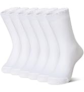 AMENLAN Girls Ruffle Crew Socks Little Kids School Uniform Cute Cotton Frilly Dress Socks 6 Pairs