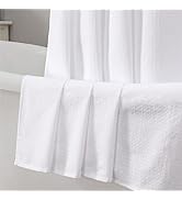 Aiyufeng White Shower Curtains for Bathroom,Dot Like Embossed Textured Waterproof Soft Polyester ...