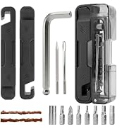 EMERK Bike Multi Tool, Portable Bike Repair Tool Kit with L-Wrench, 7 Bits, 1/4" Adapter, Tire Le...