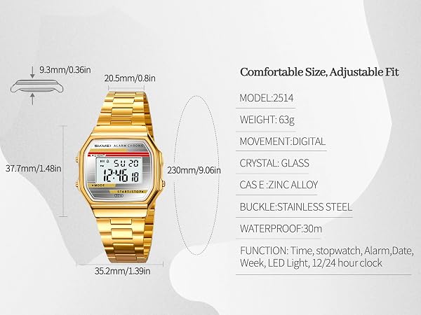 42mm case 9.8mm thick 21mm silicone strap mineral-strengthened glass stainless steel case back