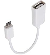 Lumenzi USB 2.0 Micro USB to A Female OTG Adapter Cable | Compact On-The-Go Data Transfer Cord fo...