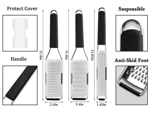 Cambom Cheese Grater Vegetable Shredder & Citrus Zester Lemon Zester