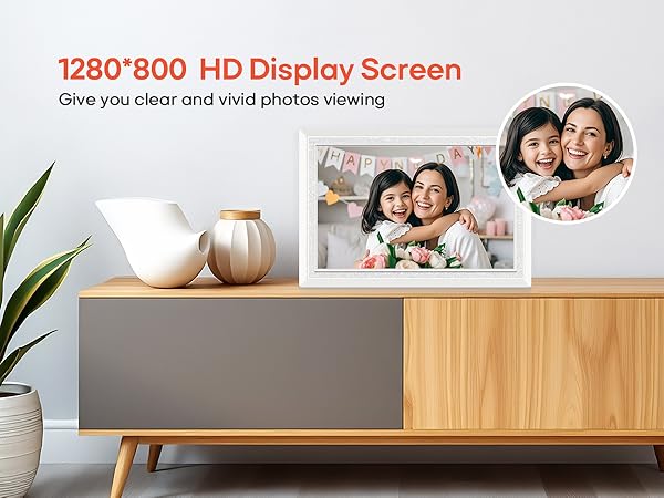 frameo digital picture photo video frame smart wifi HD IPS touch screen slideshow 32GB auto rotate
