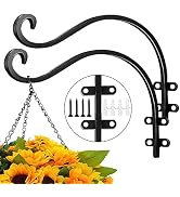EPHECH 2Pack Heavy Duty Plant Hanger Hook for Outdoor and Indoor, 16Inch Wall Hanging Basket Brac...