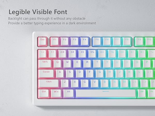 Pudding Keycaps, Shine Through Keycaps, PBT Keyboard Keycaps Set