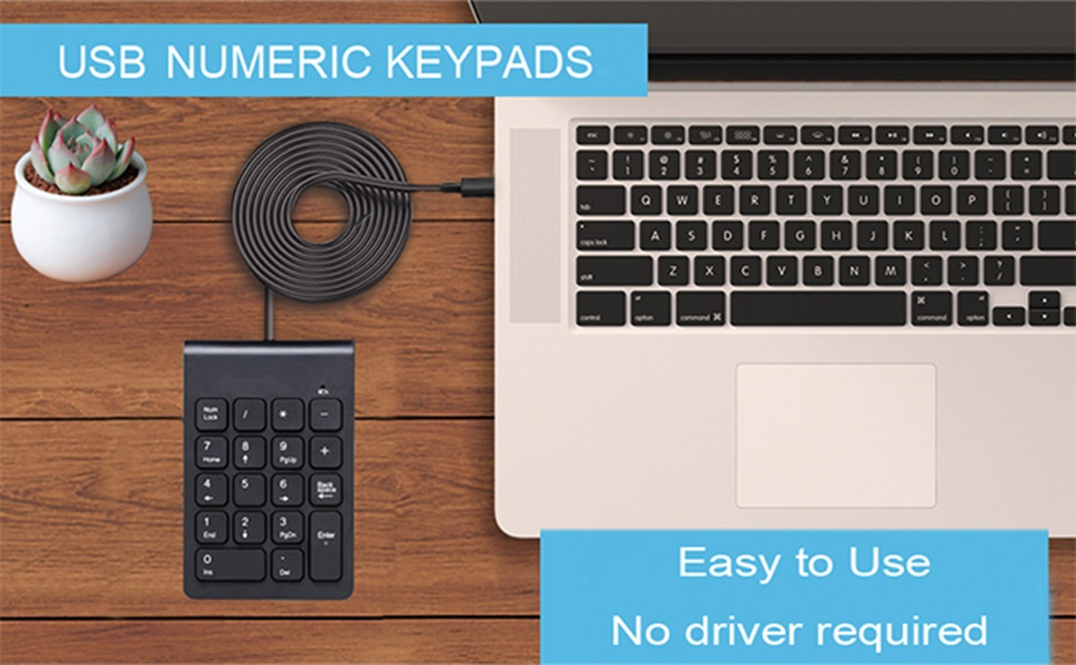 Numeric Keypad for Laptop 18 Key USB Keypad Mini Numpad External Numbers Keyboard for Laptop