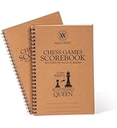 A&A 2 Pack Chess Scorebook, 50 Games Recordable, 100 Moves Per Game, Eye-Protection Chess Scorebo...