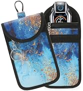 TILDOSAC 2 Pack Lightweight Faraday Key Fob Protector,Signal Blocking RFID Key Fob For Car - Blue