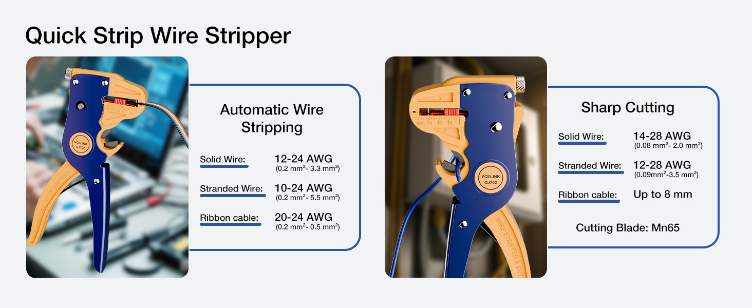2 in 1 Adjustable Electrical Cable Wire Stripping Tool