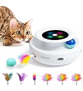 ORSDA Cat Toys 2in1 Interactive Cat Toys for Indoor Cats, Timer Auto On/Off, Cat Toy Balls & Ambu...