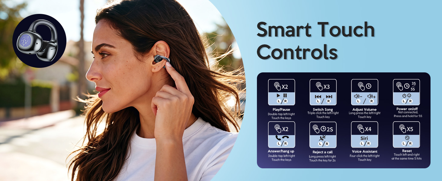 Clip on Earbuds Sport Open Ear Headphones