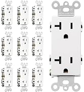 Baomain 10-Pack Receptacle, 20A 125V 2 Pole 3 Wire Electrical Wall Outlet, Non-Tamper Resistant, ...