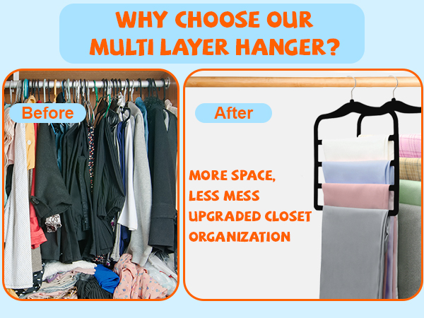 Closet Organizers and Storage Pants Hangers