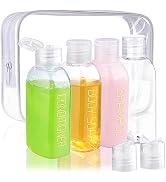 Cosywell Leakproof Squeeze Bottles Travel Kit - 4pc 3.4 oz TSA Approved for Shampoo, Conditioner ...