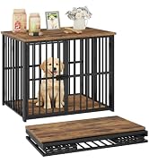 YATINEY Foldable Dog Crate Furniture, Dog Kennel for Small Dogs | No Assembly, Collapsible Dog Cr...