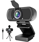1080P Webcam,Live Streaming Web Camera with Stereo Microphone, Desktop or Laptop USB Webcam with ...