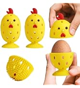 Silicone Egg Wash and Scrub Brusher 4PCS, Reusable Cute Chick-Shaped Cleaning Scrubber Tool for F...