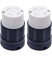 Muelnmey Locking Female Connector NEMA L14-30C 2PCS for Generators, Electrical Connector with Ext...