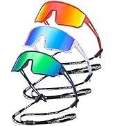 FAGUMA 3PACK Kids Polarized Sunglasses Youth Baseball Sunglasses Age 8-14 Boys Girls Softball Cyc...