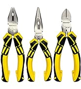 BOOSDEN 3 PCS Pliers Tool Set, 6" Needle Nose Pliers, 6" Diagonal Cutters, 6" Linesman Pliers for...