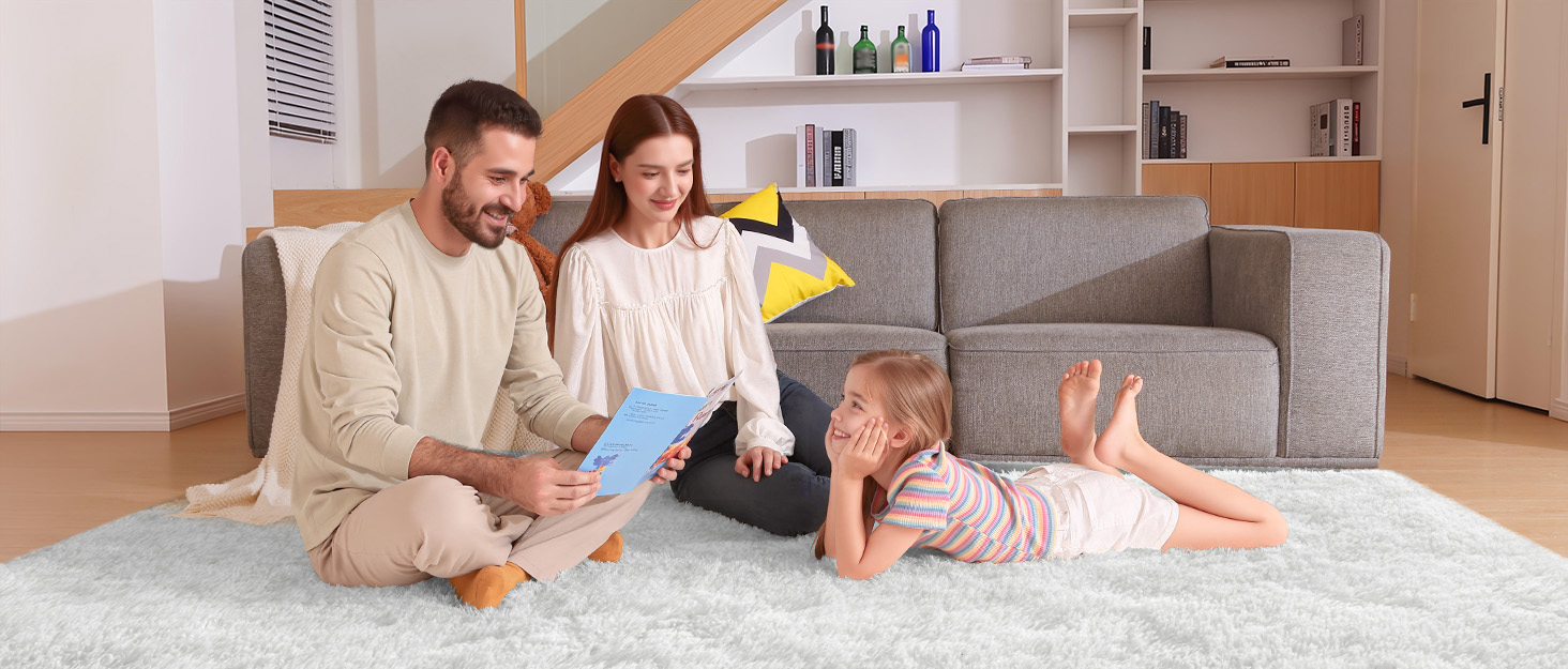 Cream White Fluffy Area Rugs