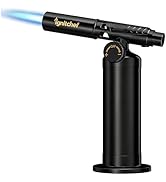 IgnitChef Metal Butane Torch Lighter, Refillable Kitchen Torch, Creme Brulee Torch with Adjustabl...