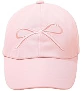 Kids Baseball Hat Visor, Bow Tie Baseball Cap, Little Girls High Ponytail Sun Hat, Embroidered Be...