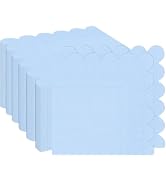 100 Pieces 2-Ply Light Blue Scalloped Napkins Folded 5 x 5 inch Disposable Cocktail Napkins Paper...