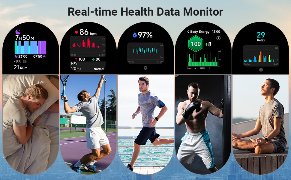 Mens Smart Watches with Heart Rate Sleep SpO2 Monitor