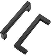 JOY DECOR 30 Pack Solid 3 Inch Kitchen Cabinet Handles Square Matte Black Cabinet Pulls Black Han...