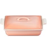 Le Creuset Stoneware Heritage Covered Rectangular Casserole, 4 qt. (12" x 9"), Peche