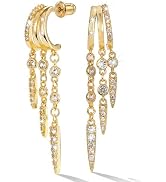 MUMREUES Gold Earrings for Women Trendy 14K Gold Plated Dangle Earrings Small Hoop Huggie Drop St...