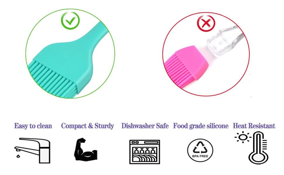 easy to clean food silicone brush heat resistant dishwasher