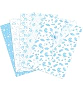 Larcenciel Elephant Blue Tissue Paper - 50 Sheets, Baby Boy Design for Gift Wrapping, Baby Shower...