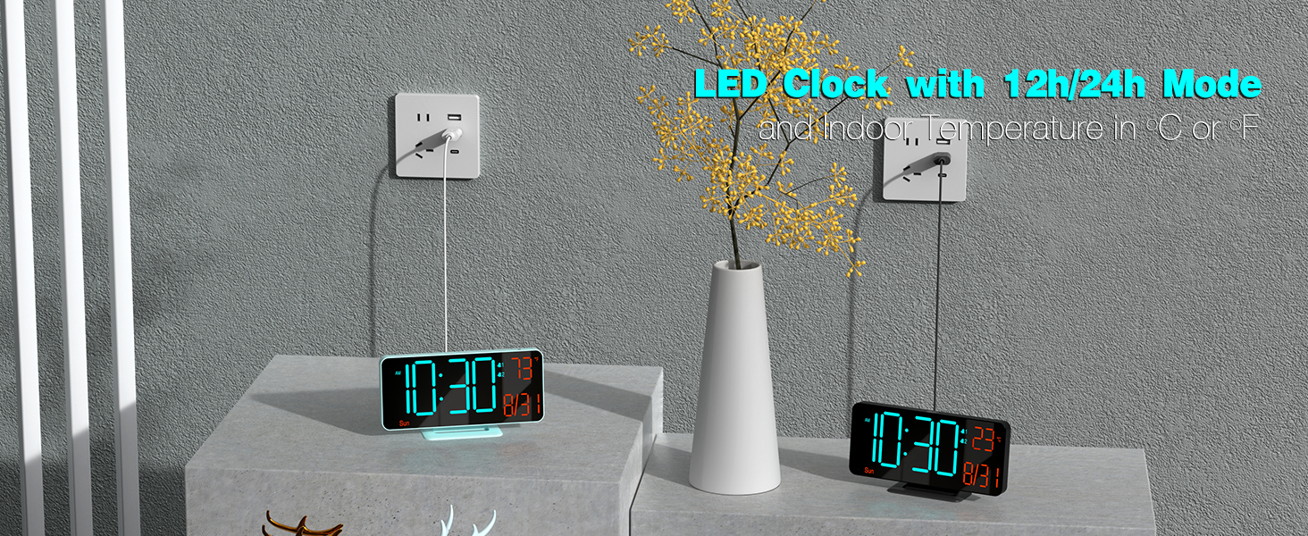6.7in digital clock