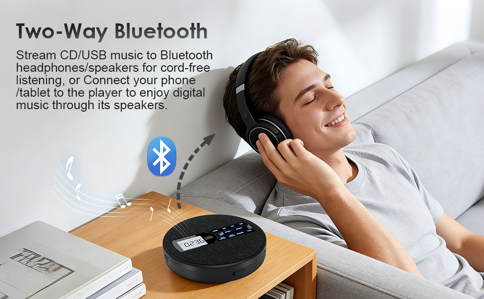 portable cd player with bluetooth