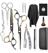 Fcysy Professional Barber Scissors Kit - Thinning Shears for Texturizing Hair Cuts, Salon & Wig S...