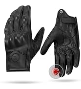 KEMIMOTO Motorcycle Gloves, Leather Motorcycle Riding Gloves for Men and Women, Touchscreen Motor...