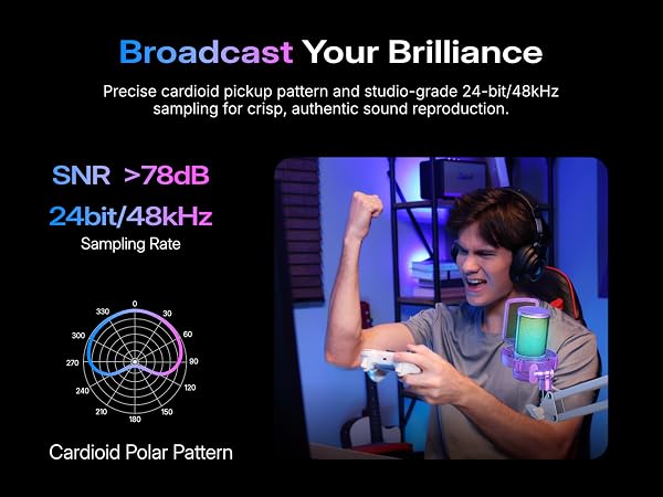 usb gaming microphone purple