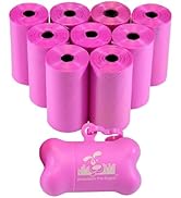 Downtown Pet Supply Dog Poop Bags with Dispenser, 180 Count Leak-Proof Dog Waste Bags, Pink Poop ...