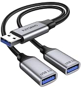 KAYQINHO USB 3.0 Splitter 1 in 2 Out, USB Splitter Y Cable, USB Male to 2 Female Cable for PC, Ta...