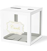WNINK White Clear Cards Box, Cards Receiving Box For Birthday, Wedding, Bridal or Baby Shower, Gr...