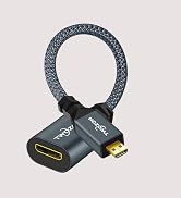 Twozoh Micro HDMI Male to Mini HDMI Female Adapter Cable, Micro HDMI D Type Male to Mini HDMI C T...