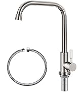 Cold Only Water Faucet Single Hole Kitchen Sink Faucet SUS304 Stainless Steel Brushed Nickel