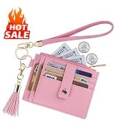 New Fashion Kingdom Wristlet Keychain Wallet for Women Slim Rfid Blocking Credit Card Holder Wris...