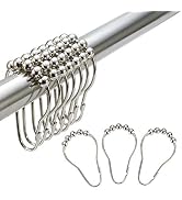 Amazer Shower Curtain Hooks Rings, Stainless Steel Shower Curtain Rings and Hooks for Bathroom Sh...