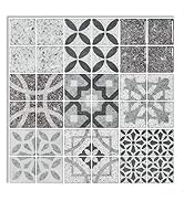 Art3d 10-Sheet Peel and Stick Backsplash Tile Stickers, Gray Talavera Mexican Tiles