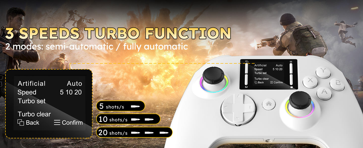 The handle has a 6-axis gyroscope sensor and has Seamless View Control,Precision Aiming